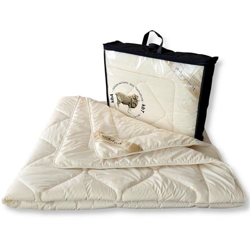 Bio Merino Schafschurwolle Sommerdecke Kuschelzeit kbA und kbT in 200x200 cm