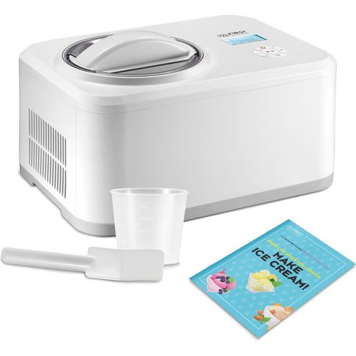 TZS First Austria Eismaschine, 1.5L, Kompressor, Entnehmbarer Edelstahl Behälter, Rezeptheft, LCD-Bildschirm, Eiscreme & Joghurt, Kühlhaltung