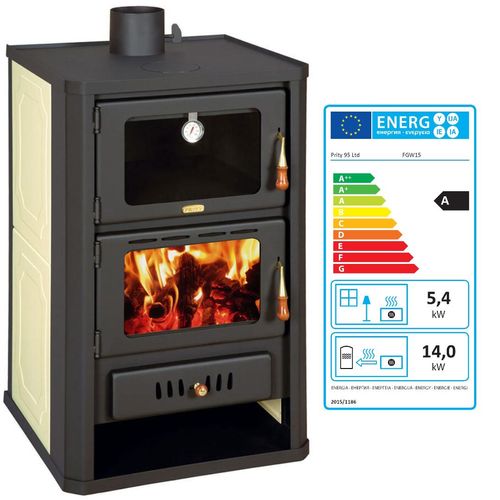 EEK A Wasserführender Kaminofen mit Backfach Prity FGW 15 - 19.8 kw