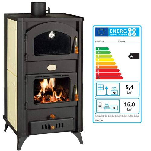 EEK A Wasserführender Kaminofen mit Backfach Prity FGW 18 R - 23.4 kw