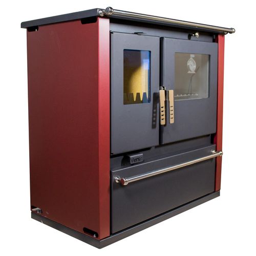 Verso CS Plus Bordo 7,7 kW | Holzofen EEK A+ mit Backofen & Kochplatte