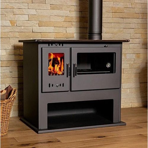 EEK A - Holzofen V05 Viki Lux 10,5kW mit Backofen, Thermometer & Kochplatte