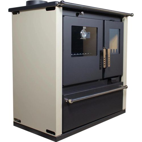 Verso CS Plus Ivory 7,7 kW | Holzofen EEK A+ mit Backofen & Kochplatte Links