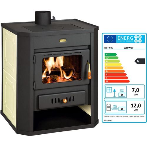 Holzofen PRITY WD W15 mit Wasserwärmetauscher Zentralheizung Ofen - 19 Kw