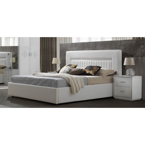 Bett New Gemma 160×200 cm in Weiß Silber