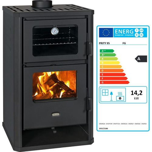 EEK A - Holzofen PRITY FG D 14,2 kW mit Backofen Kaminofen Heizen Kochen