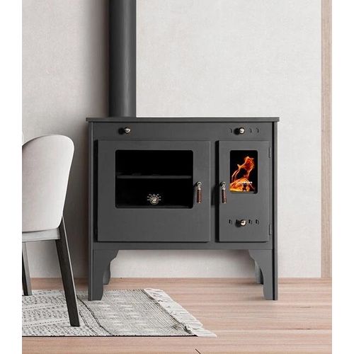 Holzofen PROMETEY Retro Eco 7 kW Gusseisenplatte Kochherd Kaminofen LINKS