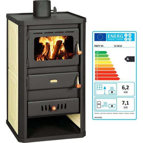 Holzofen PRITY S2 W10 mit Wasserwärmetauscher Zentralheizung Ofen- 13.3 Kw