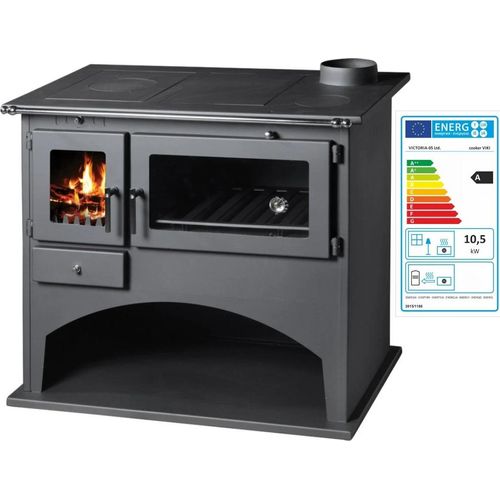 EEK A - Holzofen V05 Viki 10,5kW mit Backofen, Thermometer & Kochplatte