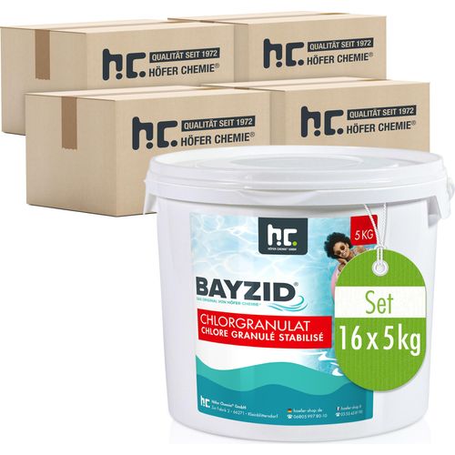 16x5 kg BAYZID® Chlorgranulat für Pools mit Aktivchlor zur Poolwasser Desinfektion