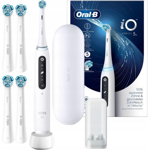 Oral-B | Elektrische Zahnbürste - iO Series 5 - Weiß - Mit KI-Funktion - 5 Reinigungsmodi