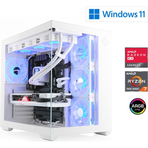 Gaming PC, AMD Ryzen 7 7800X3D, 4200 MHz, Radeon RX 9070 XT, 32 GB DDR5 RAM, 1000 GB M.2 SSD, Windows 11 Home, USB 3.2 | M12090H