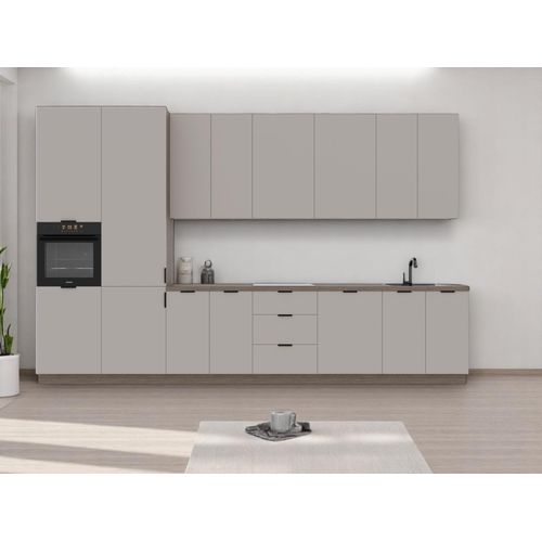 Küchenzeile 400 cm Einbauküche ohne Arbeitsplatte, Sorento K73-M400 Beige