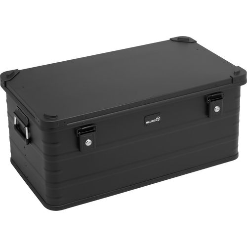 ALUBOX Lagerbox schwarz mit Stapelecken 92 Liter - spritzwassergeschützt - rostfrei abschließbar
