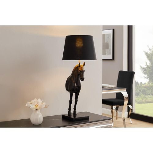 riess-ambiente Extravagante Tischlampe BLACK BEAUTY 75cm schwarz gold Pferde-Skulptur