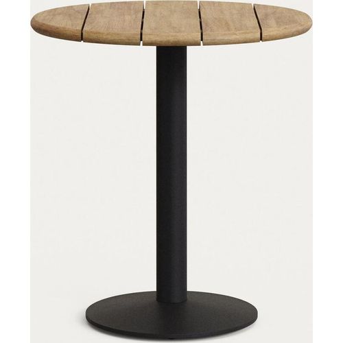 Tisch Saura 70.0 x 70.0 x 75.0 cm Metall Akazie Schwarz Natur