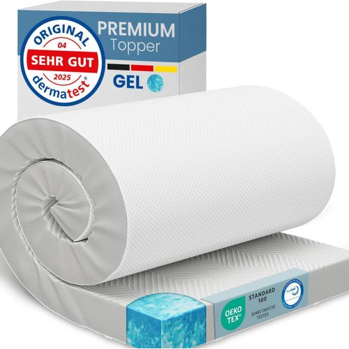 ELONEO Gel Topper 200x200cm, Matratzentopper aus 8 cm hohem Gel-Memory- Schaum, atmungsaktiver 3D-Netz Bezug, Bequeme Matratzenauflage für das Bett