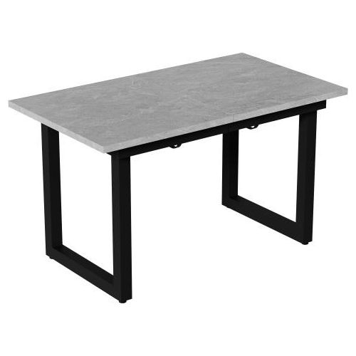 Esstisch 140/180x80x75cm Erweiterbar Grau Esstisch MDF Schwarz Eisen Platzsparend Industriestil Skalierbar