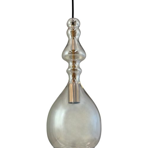 Pendelleuchte LED, Hängelampe, Deckenlampe Pendel, Pendellampe Esstisch, Pendelleuchte für Wohnzimmer, Skandinavische Design, LEA bernsteinfarbig