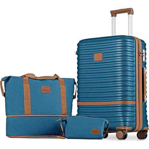 Joyway ABS Hartschalen Kofferset 66cm Blau 3tlg TSA Schloss Zwillingsrollen