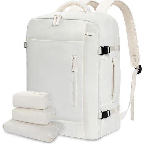 LOVEVOOK Reiserucksack 40L Handgepäck Rucksack 17 Zoll Laptop Backpack Hiking Bag Beige