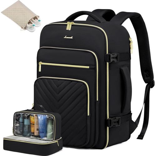Handgepäck Rucksack 50L Damen Wasserdicht Schwarz Travel Business