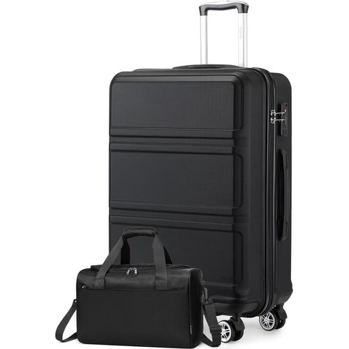 KONO Groß Reisekoffer Set 2tlg. 74cm Trolley mit Ryanair Reisetasche Schwarz Gepäck-Sets