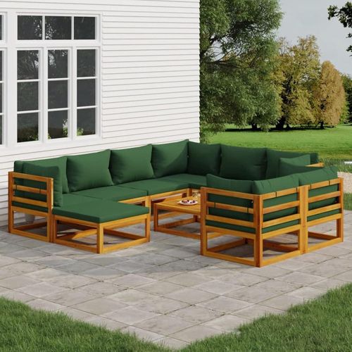 Gartenmöbel Set Holz 10-TLG. Lounge Outdoor Sitzecke Kissen inklusive