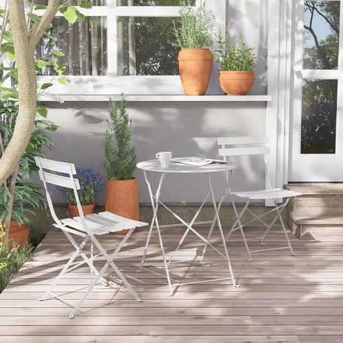 Gartenmöbel Set 3-teilig Stahl Klappbar