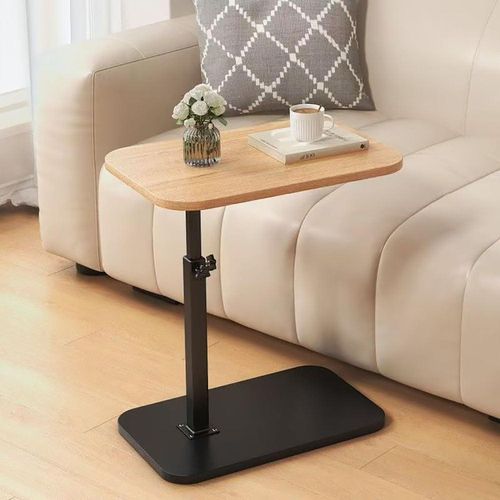 Beistelltisch Holz Höhenverstellbar C-Form Sofa Laptop Table
