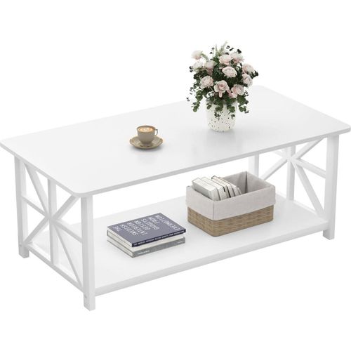 Couchtisch mit Stauraum 100cm Holz Metall Industriestil