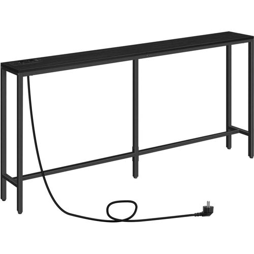 Konsolentisch mit Ladestation USB-Anschlüssen Schwarz 160 cm Eingangstisch
