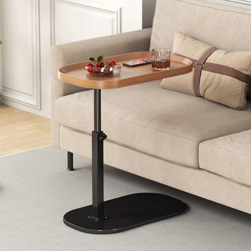 Beistelltisch C Form Höhenverstellbar Couchtisch Wohnzimmer Holz