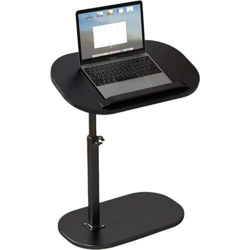 Beistelltisch Holz C-Form Höhenverstellbar Schwarz Flip Stand