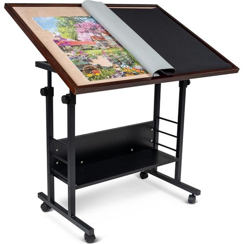 Becko Puzzle-Tischplatte mit Deckel und Rädern - höhenverstellbar und neigbar - für bis zu 1500 Teile