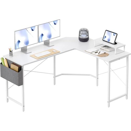 Gaming Tisch, Eckschreibtisch 150x120cm mit Monitorständer, Aufbewahrungstasche
