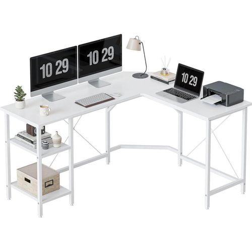 L-förmiger Schreibtisch 150x120 cm mit Regalen