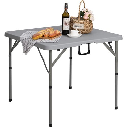 Klapptisch 87cm grau, Campingtisch klappbar, Gartentisch, Balkontisch, tragbar