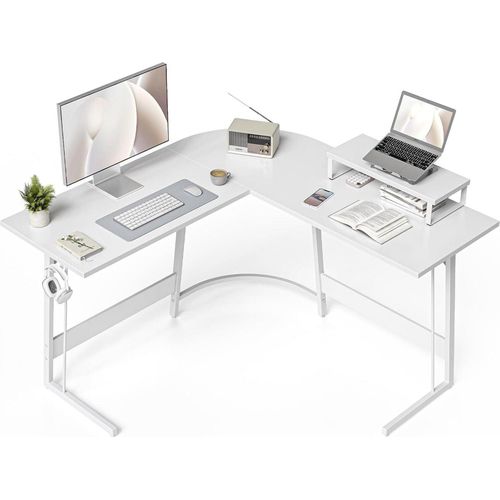 Gaming Tisch Eckschreibtisch 120 x 120 cm L-Form Monitorständer