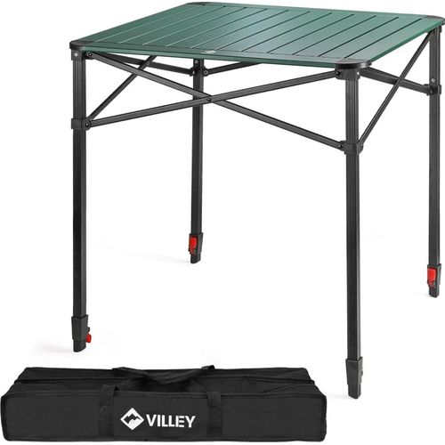 Aluminium Klapptisch mit Tragetasche, klappbarer Campingtisch 70x70x78cm