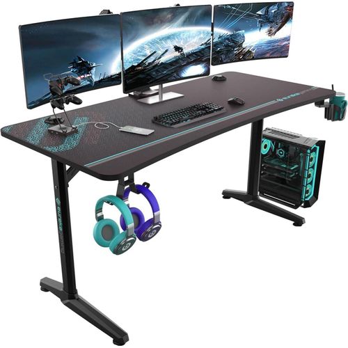 Gaming Tisch 152×70cm PC Schreibtisch mit Zubehör Ergonomischer Gamer Office