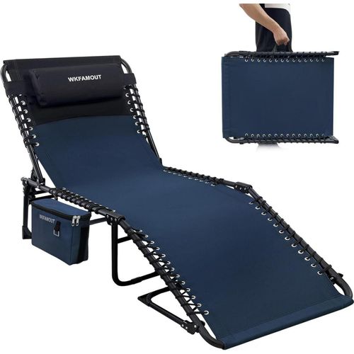 Sonnenliege Campingliege Klappbar 5-Stufig Verstellbar Outdoor Gartenliege 190x59CM Navy