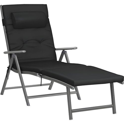 Sonnenliege klappbar mit 6 cm Matratze aus Aluminium, belastbar bis 150kg