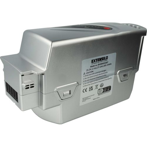 EXTENSILO Akku kompatibel mit Flyer S XT 28, S X-C 26, T10, S Tour 28, S Tour 26, S Urban 28, S Urban 26 E-Bike (27,2 Ah, 26 V, Li-Ion) - Silber