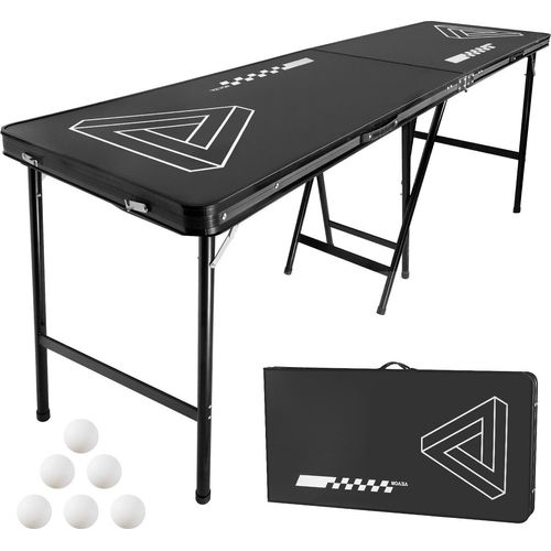 Beer Pong Tisch Set Bierpong Trinkspiel Partytisch Faltbar 240x60x90cm
