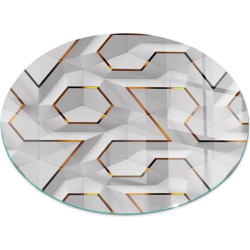 Glasbodenplatte für Fi 100 cm – Kaminofen – Kaminplatte Glas – Schutzglas – Funkenschutzplatte –Glasbodenplatte Feuerfeste – Hitzeschutzplatte – Bodenschutz aus Glas – Geometrisches 3D-Muster