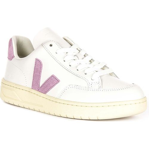 Veja V 12 Leather In White Purple For Women – 6 UK - 39 EU - 8 US / White Purple