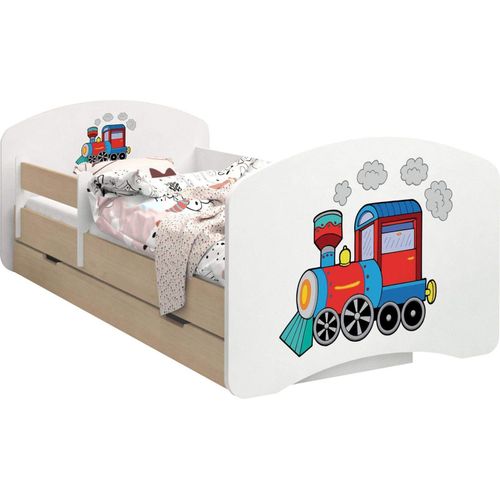 BDW Kinderbett, Doppelseitiges mit Schublade, Lokomotive, 160/80
