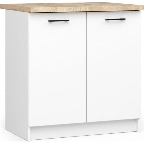 BDW Küchenschrank, Schrank Küche Arbeitsplatte, Schrank 80, Weiss