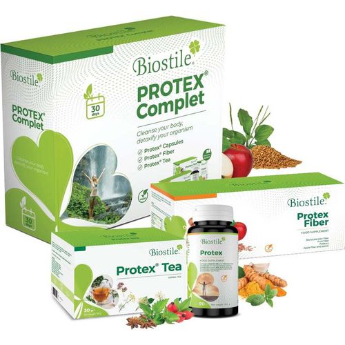 Biostile Protex Complet – 30-Tage-Kur mit Kapseln, Ballaststoffen und Kräutertee